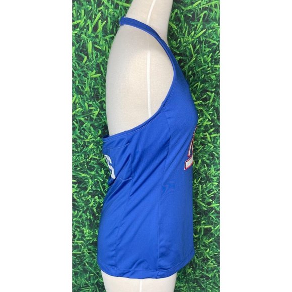 New York Giants All Sport Couture NFL Women’s Large Blue Halter Top Shirt - Picture 3 of 6
